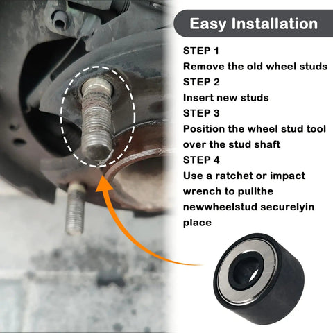 Heavy Duty Wheel Stud Installer Tool Kit Set 2 Pack Pro Grade Lug Stud Tools use instructions on car hub assembly