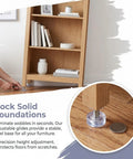 Person adjusting Adjustable Furniture Feet Set With M6 Threaded Screws, 40 Pieces, on wooden cabinet