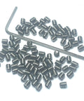100 Piece Set Of Four Forty By One Eighth Inch Stainless Steel Hex Socket Set Screws With 1.27mm Allen Key Included