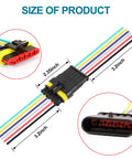 6 Pin Waterproof Electrical Wire Connector Male And Female Quick Disconnect Plug Socket with dimensional view