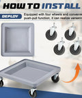 Heavy Duty Dish And Glass Rack Dolly 21x21x3 Inch With Four Wheels 250 Lb Load Capacity Locking Casters, shown with wheels.