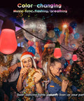 Solar Powered Outdoor String Lights 27ft RGB Color Changing, Dimmable Edison Bulbs at a festive party setting