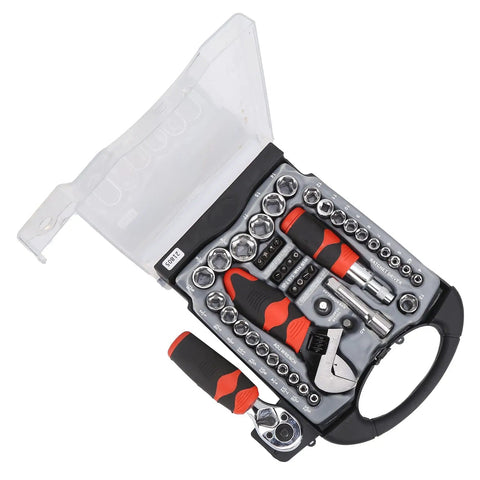 All In One 45Pcs Socket Wrench Set With Multipurpose Ratchet And Screwdriver Bit Kit Chrome Vanadium Steel in open box