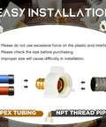 Four Pack One Half Inch PEX Female NPT Swivel Elbow Adapters Brass Crimp Fittings For Sink Faucets And RV Plumbing Water Lines Heavy Duty Brass And Plastic Construction Easy Install And Long Life, 1/2 in PEX to NPT connection