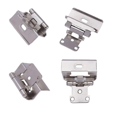 Half Inch Overlay Full Wrap Cabinet Hinges For Kitchen Self Closing Satin Brushed Nickel Finish, 25 Pairs, 50 Pieces