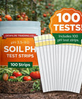 Soil pH Test Strips Kit For Gardens And Lawns, 100 Tester Strips, 3.5 To 9 Range with quick accurate readings