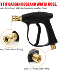High Pressure Washer Gun For Cars And Power Washers, 4350 PSI Beast Mode Ready, side view with brass M22 coupler and engineering plastic handle