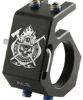 Lightweight Aluminum Flashlight Holder for Brimmed Firefighter Helmets, Fits Round Tactical Lights Up To 1 Inch engraved design