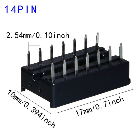 14-pin adapter from 155 Piece Dip IC Socket Kit With 2.54mm Pitch Solder Type Adapters In Eight Sizes.