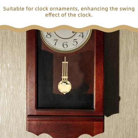 Wall Clock Pendulum Replacement 5.51 X 2.28 X 1.18 Inch Mechanical Clock Part with Swing Device in wooden clock case