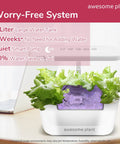 Indoor Hydroponics Garden Kit With 6 Pods, 3 Grow Modes, Quiet Pump, 3L Water Tank, Adjustable Light, Growing Lettuce, White