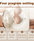 Totally Vibe With This Tiny Laundry Beast Wall Mount Washer And Dryer Combo Slim Profile showing four program settings for efficient cleaning.