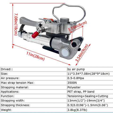 Heavy Duty Handheld Pneumatic Strapper For Pet Strap And Pp Band Portable Packing Tool No Sweat Operation Cranks Out Secure Bands Fast For Warehouse And Factory Floor Hustles