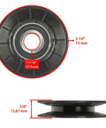 Drive pulley for John Deere X135R X140 X145 X155R, black steel, 2 7/8 inch, 11/16 inch, AM118447, GX20287, AM103019.