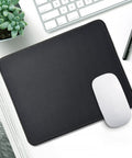 11 Pack Mouse Pads With Reinforced Stitching Edges Washable Non Slip Rubber Base 0.12 Inch Thick Smooth Surface Bulk Desk Pads 10.2 X 8.2 Inches Black on a desk with a mouse