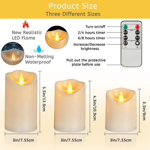 Battery Operated Tea Lights Flameless LED Votive Candles Pack Of 200 With Warm Yellow Glow, three sizes and remote control
