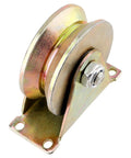 Front view of 3 Inch Sliding Gate Wheel Set Of Six With V Groove Track Rollers Made From Grade 45 Steel For Rail And Gate Systems