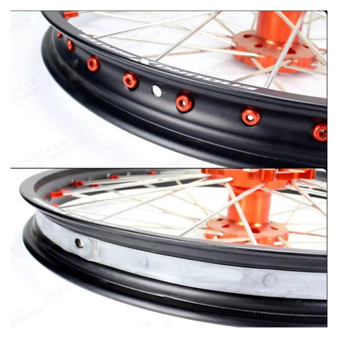 Rim Strip For Motorcycle 16 Inch By 1 Inch Heavy Duty Rubber Band Protects Inner Tube Installed on Spoked Wheel