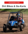 195mm Adjustable Shock Absorbers Set Of 2 For Dirt Bikes And Go Karts Universal Fit Up To 450 Lbs installed on blue go-kart