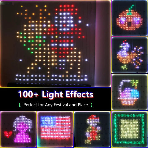 Year Round Curtain String Lights With Dope Music Sync, 400 RGB LED Fairy Lights, 6.2ft, App Remote Control showing holiday effects