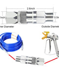 360 Degree Swivel One Quarter Inch Hose Joint For Airless Paint Sprayers Stainless Steel Connector With No Kink Rotation High Pressure Spray Gun Attachment Durable Rustproof 2 Pack For Hose And Sprayer, 1/4 inch