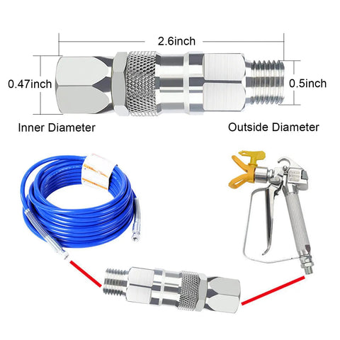 360 Degree Swivel One Quarter Inch Hose Joint For Airless Paint Sprayers Stainless Steel Connector With No Kink Rotation High Pressure Spray Gun Attachment Durable Rustproof 2 Pack For Hose And Sprayer, 1/4 inch