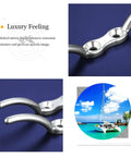 Beefy SUS316 Stainless Steel Marine Rope Cleats Set Two And A Half Inch Deck Cleats Four Pack For Boats And Kayaks Heavy Duty Mooring Hardware Corrosion Resistant And Saltwater Ready Easy Install And Secure Tie Off On Docks with polished finish and yacht scene.