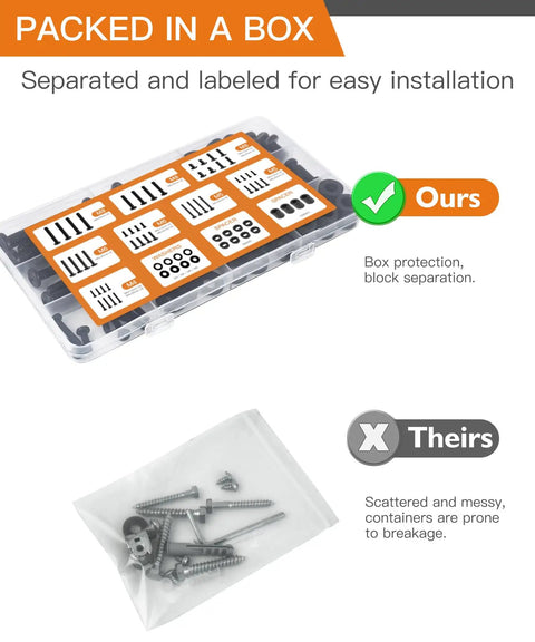 All In One TV Wall Mount Hardware Kit With Box M4 M5 M6 M8 Screws Washers Spacers For VESA Mounting Replacement Set visible