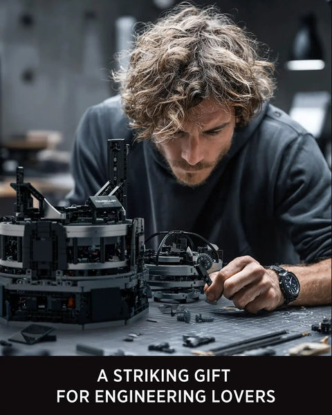 Person assembling Tourbillon Engineering Building Set For Adults, Advanced Hand Crank Mechanical Display Model For Home Or Office