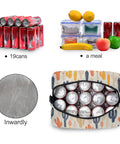 Desert Cacti Insulated Lunch Cooler Bag 10L Leakproof Portable Lunch Box showing contents of 19 cans, meal, and insulated lining