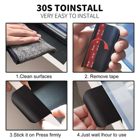 Step-by-step guide to install Two Pack Adhesive Edge Finger Pulls For Cabinets And Drawers, no drilling needed, white finish.