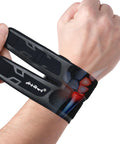 Wrist Support Wrap For TFCC Tears And Carpal Tunnel Relief Ultra Thin Adjustable Compression Strap in black on a wrist