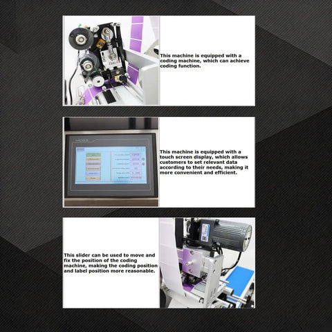 Hassle Free Automatic Desktop Conveyor Labeling Machine 110V Belt Feed Sticker Applicator coding mechanism detail.