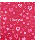 Valentine's Love Heart Magnetic Dishwasher Cover For Front Refrigerator Door with colorful heart designs and 'I love you' text