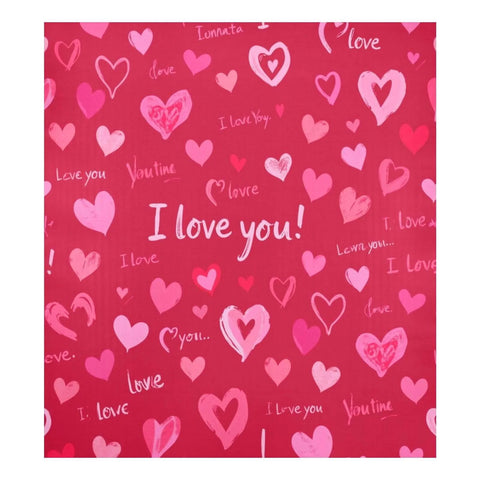 Valentine's Love Heart Magnetic Dishwasher Cover For Front Refrigerator Door with colorful heart designs and 'I love you' text