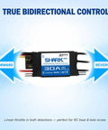 Shark G2 30A Brushless ESC With Water Cooling 2-4S Compatible, featuring bidirectional control for twin-screw RC boats and catamarans.