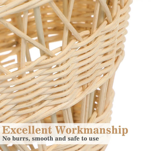Close-up of Rattan Woven Hot Air Balloon Wall Decor For Kids Room showing intricate beige weave and craftsmanship.