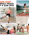 Ankle Resistance Bands With Cuffs For Leg And Glute Workouts Adjustable 10 20 30 Lb Tension Ankle Straps and Exercise Bands demonstrating at-home glute exercises.