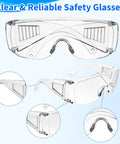 Shop Grade 3 Pack Clear Safety Glasses Heavy Duty Wraparound Protective Eyewear With Premium Polycarbonate Shields angled view