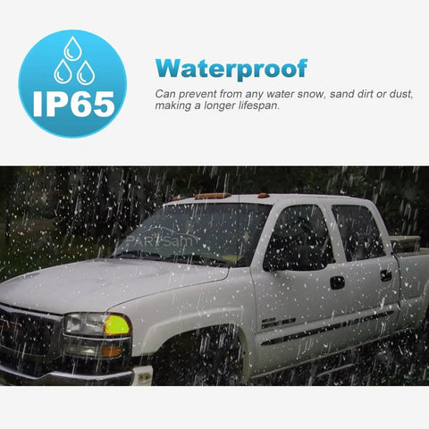 Silverado with waterproof Beefed Up Amber Cab Marker Roof Running Light Covers With Base And Wiring Harness For Silverado And