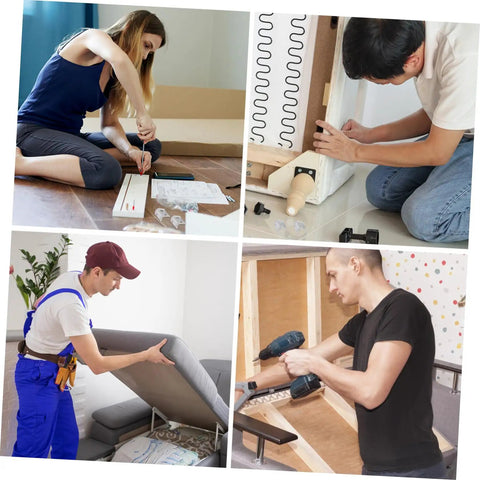 People repairing furniture using Thickened Sofa Spring Clips 100 Piece Set For Quick Couch Fixes And Upholstery Support