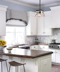 Farmhouse Pendant Light Fixture Rustic Beige Hanging Vintage Pendant Chandelier for Kitchen Island with Cozy Rustic Vibe
