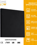 Edge LED Wall Light Indoor Outdoor Black Modern Sconce, Waterproof IP65, Warm White 3000K, 660 Lumen, Hardwired 12W