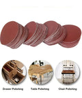 Awesome 75mm Red Sanding Disc Kit with 103 Pieces And Drill, assorted red sanding discs stacked for polishing surfaces.