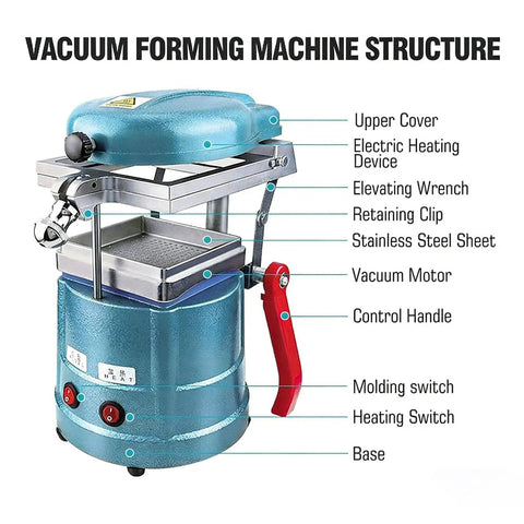 1000W Dental Vacuum Forming Machine For At Home Molding DIY Stainless Steel Heating System Night Guards And Whitening Trays