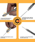 Top Notch Micro Drill Bit Set Number Sixty One Through Eighty With Classic Pin Vise showing assembly steps for use.
