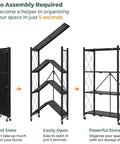 Portable Foldable Storage Shelves Freestanding Three Tier Kitchen Shelving Unit White shown in folded and unfolded states for easy setup.