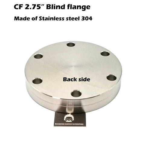 CF 2.75 Inch Blind Flange With Through Holes, Non Rotatable Blank Flange In Stainless Steel 304, Vacuum Grade, Pack Of 1, Requires Copper Or Silver Gasket For Seal, back side