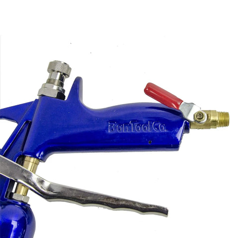 Texture Gun With 2 Gallon Hopper For Drywall Finishes, One Piece Aluminum Body, Air Regulator, Big Trigger, Side Handle Detail