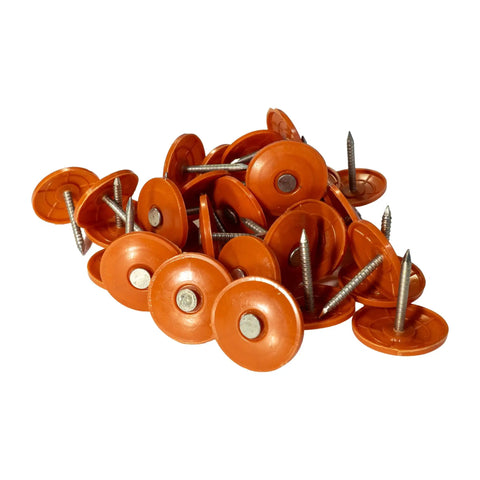 Tough As Nails Synthetic Roofing Underlayment 4X250 Ft Roll Covers 1000 Sq Ft Pro Grade fasteners with orange plastic caps.